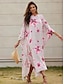 abordables Designer Dresses-Vestido floreado de mujer para vacaciones  talla única  rosa
