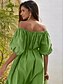 preiswerte Passende Designer-Outfits-Damen Rüschen Angeschnallt Kleider Wandelbare Kleider Urlaubskleid Urlaub Strand Grün S M L