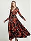 cheap Sale-Floral Print V Neck Maxi Dress