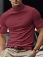 cheap Long Sleeve-Men's Basic Short Sleeves Turtleneck T Shirt