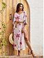 cheap Print Dresses-Floral Graphic Spring Maxi Dress