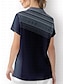 cheap Zip Up Pullover-Women&#039;s Gradient Print Short Sleeve Polo Shirt