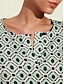 economico Designer Dresses-Donna geometrica stampa lunga spiaggia casuale verde S M L
