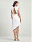 cheap Designer Dresses-Women&#039;s Elegant White Asymmetric Mini Dress