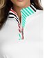 cheap Zip Up Pullover-Striped Long Sleeve Zip Collar Polo Shirt