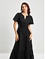 abordables Designer Dresses-Women&#039;s Elegant Black Maxi Dress