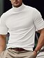 cheap Long Sleeve-Men's Basic Short Sleeves Turtleneck T Shirt