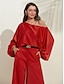 cheap Designer Sets-Women&#039;s Puff Sleeve Off Shoulder Two-piece Set