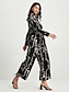 cheap Designer Jumpsuits-Women&#039;s Elegant Abstract Lines Jumpsuit