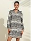 cheap Designer Dresses-Women&#039;s Casual Geometric Pattern Mini Dress