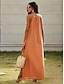 economico Designer Dresses-Linen Ruched Halter Maxi Dress