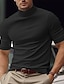 cheap Long Sleeve-Men's Basic Short Sleeves Turtleneck T Shirt