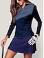 abordables Zip Up Pullover-Camisa de Polo de Golf para Mujer de Manga Larga con Protección Solar Color Rojo Azul Verde