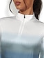 cheap Zip Up Pullover-Women&#039;s Quick Dry Color Gradient Polo Shirt