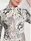 cheap Zip Up Pullover-Paisley Print Long Sleeve Polo Shirt