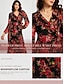 cheap Designer Dresses-Floral Print Adjustable Waist Maxi Dress