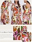 preiswerte Designer Dresses-Frauen Casual Kleid Floral Print Midi Dress Lila Herbst Winter S 2XL