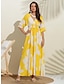 abordables Print Dresses-Vestido de Playa Largo de Primavera y Verano para Mujer con Estampado de Flores