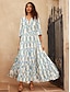 billige Print Dresses-Kvinnenes Satin Maxi Kjole med Geometisk Trykk