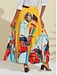 cheap Designer Bottoms-Women&#039;s Abstract Graffiti Art Pleated Skirts