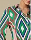 abordables Blouses-Blusa Casual de Satén Geométrico para Mujer