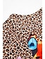 baratos Peça única-Mulheres Maiô Estampado Leopardo Ombro Único