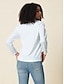 abordables Camisetas-Camiseta de mujer Manga larga Algodón 100% Estampado Libélula Blanco Regular Primavera y otoño