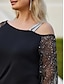 economico Super Sale-abbigliamento moda donna casual collo diagonale manica lunga top donna sexy spalle larghe t-shirt taglie forti
