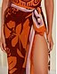 cheap Cover-Ups-Folk Print Tie Back Sarong Swimsuit