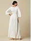 cheap Casual Dresses-Tencel Boho Lace Trim V Neck Resort Maxi Dress