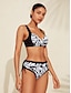 preiswerte Bikini-Frauen Badeanzug 3 4 Tasse Abstrakte Kunst Strandkleidung