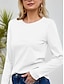 economico T-shirts-Maglietta da Donna in Cotone al 100%  Manica Lunga  Casual