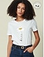 abordables T-shirts-Camiseta Casual Diaria de Algodón con Margaritas para Mujer
