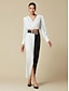 cheap Two Piece Sets-Belted Crossover Collar Bodycon Shirt Set