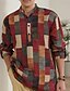 abordables Linen Shirts-Casual Plaid Shirt for Men  Light Green
