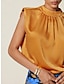 abordables Designer Tops-Camiseta casual diaria brillante dorada para mujeres