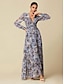 abordables Print Dresses-Vestido Maxi de Mujer con Manga Larga y Estampado Floral