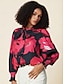 economico Tops &amp; Blouses-Camicia Elegante da Donna con Fiocco e Maniche a Palloncino