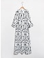 economico Print Dresses-Vestito Lungo Donna con Stampa Floreale e Maniche 3