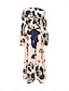 cheap Print Dresses-Satin Floral V Neck Zip Tie Maxi Dress