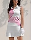 baratos Polo Top-Camisa Polo de Golfe para Mulheres Listrada e Sem Mangas