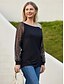 economico Super Sale-abbigliamento moda donna casual collo diagonale manica lunga top donna sexy spalle larghe t-shirt taglie forti