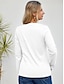 billige Digitale billedrammer-Kvinders Bomulds T shirt  Langærmet  Casual Rund Hals Top