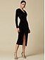 cheap Designer Dresses-Sexy High Slit Velvet Dress