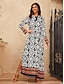 billige Print Dresses-Kvinnenes Satin Maxi Kjole med Geometrisk Marokkansk Trykk