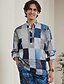 cheap Linen Shirts-Casual Geometric Print Stand Collar Shirt