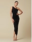 cheap Designer Dresses-Women&#039;s Elegant Black Party Maxi Dress