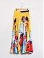 cheap Designer Bottoms-Women&#039;s Abstract Graffiti Art Pleated Skirts