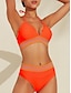 cheap Bikini-Petal Border Embellished Triangle Bikini Set