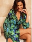 abordables Sale-Robe d&#039;Été Camouflage pour Femmes à Manches Longues